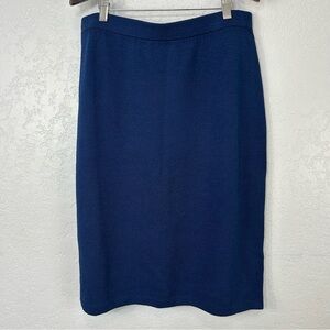 NWT St. John Caviar Santana Knit Royal Blue Pull On Skirt Size 12
